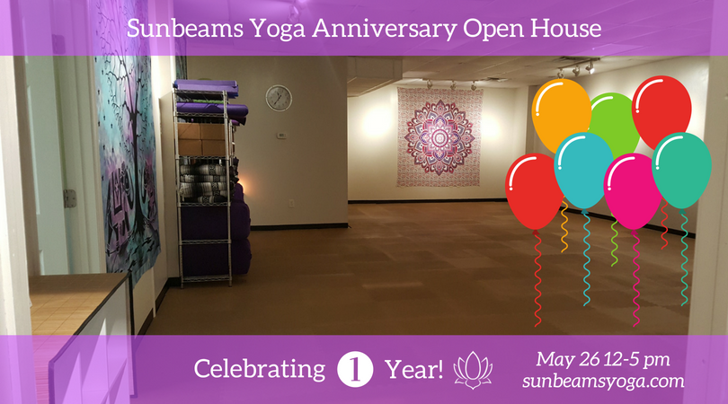 Anniversary Open House at Sunbeams Yoga Ruckersville VA May 26 12-5 p.m.